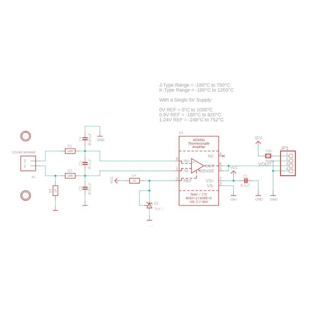 Thermocouple Module K Type - Модуль обработки сигнала термопары типа K