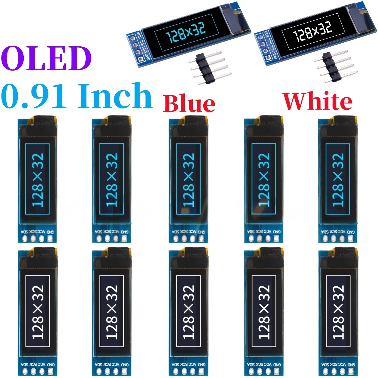 Ssd1306 - 0,91-дюймовый OLED LCD дисплей 128x32 IIC