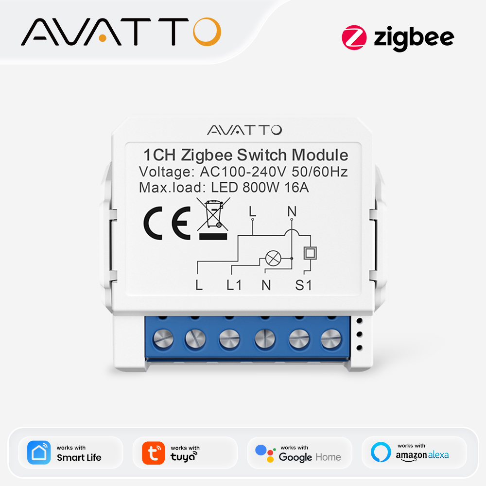 Relay Module 1 Channel - AVATTO ZigBee Tuya 1/2/3/4 Gang Мини-умный