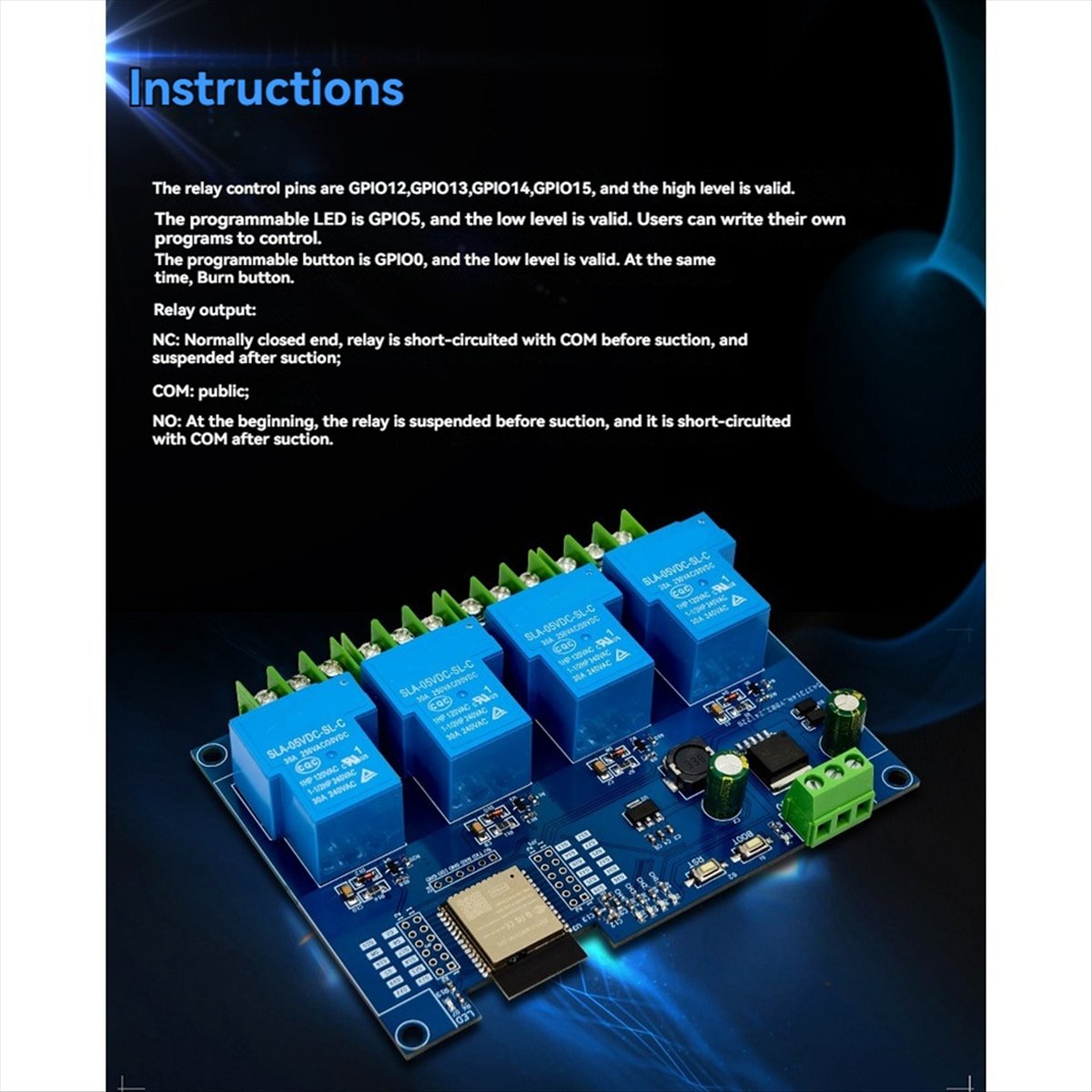 Relay Module 4 Channel - (AD11) 4-канальный релейный модуль 30A DC7-28/5V