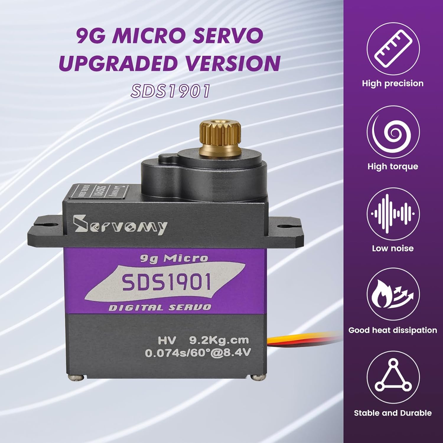 Servo Sg90 - SERVOMY-SDS1901 Цифровой 9G микросердечник 9 кг