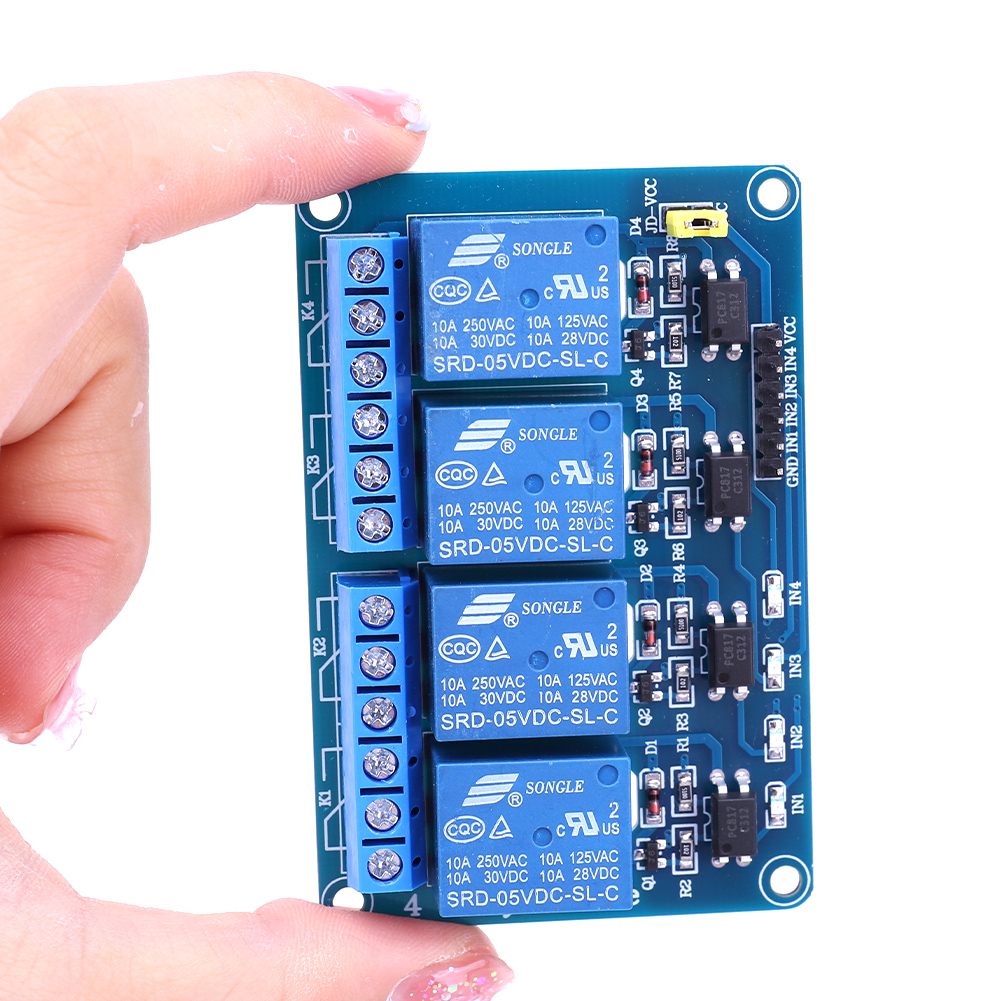 Плата реле 5В/12В на 4 канала  – обзор и цена Relay Module 4 Channel