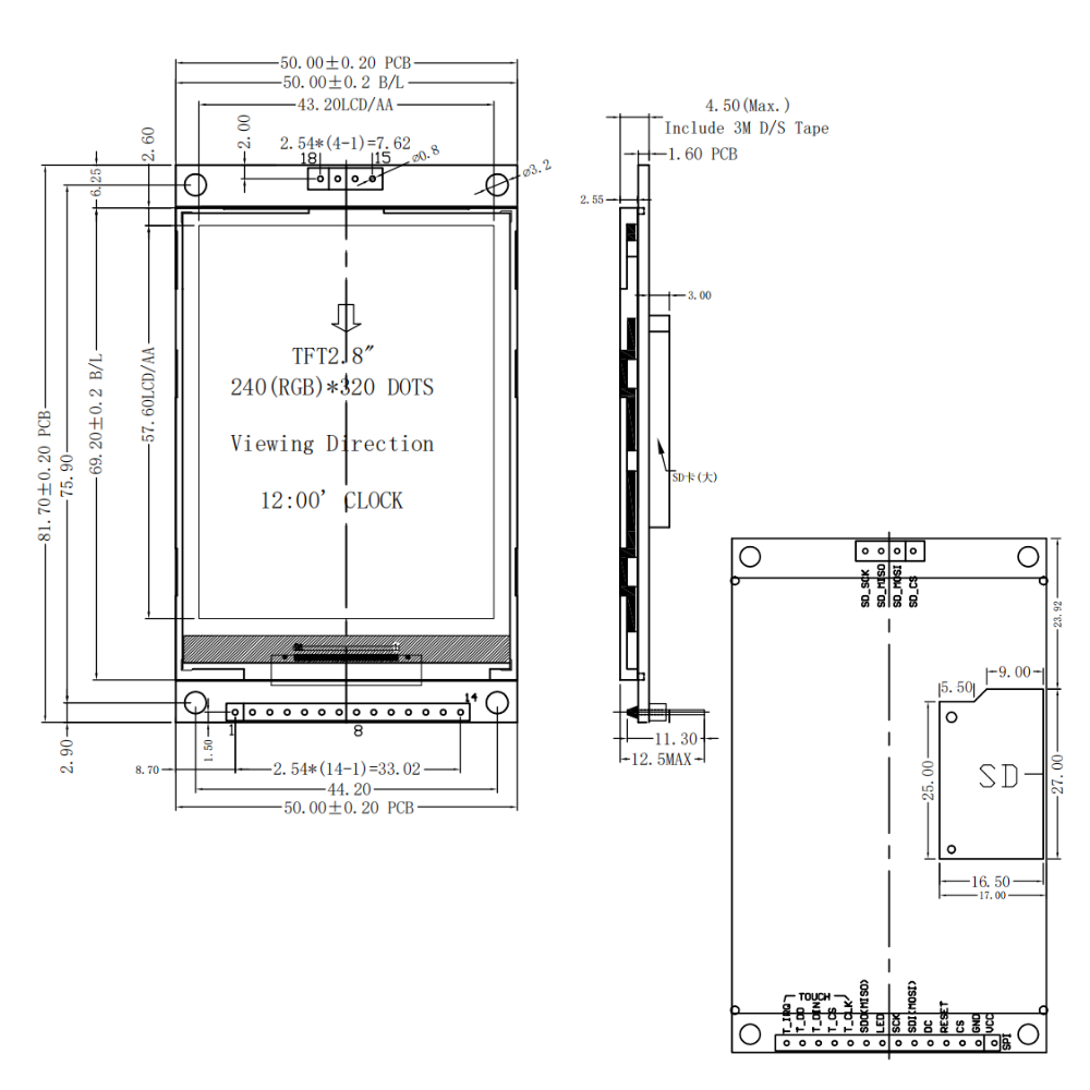 2,8-дюймовый TFT LCD дисплейны – обзор и цена Ili9341